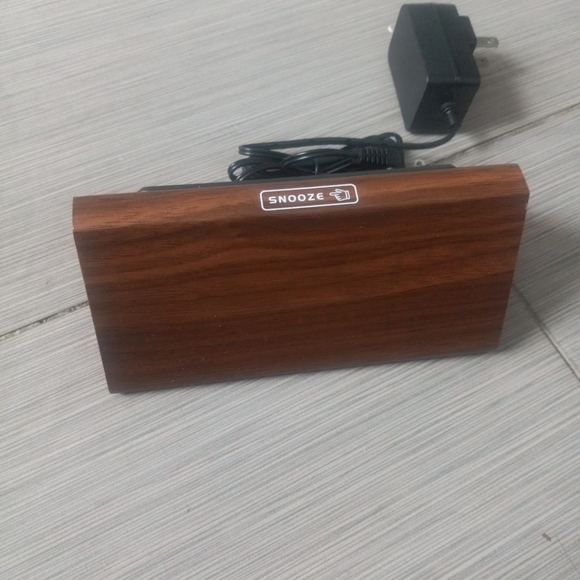 DreamSky Wooden Digital Alarm Clocks for Bedrooms - Electric Desk Clock with Lar - Picture 8 of 8